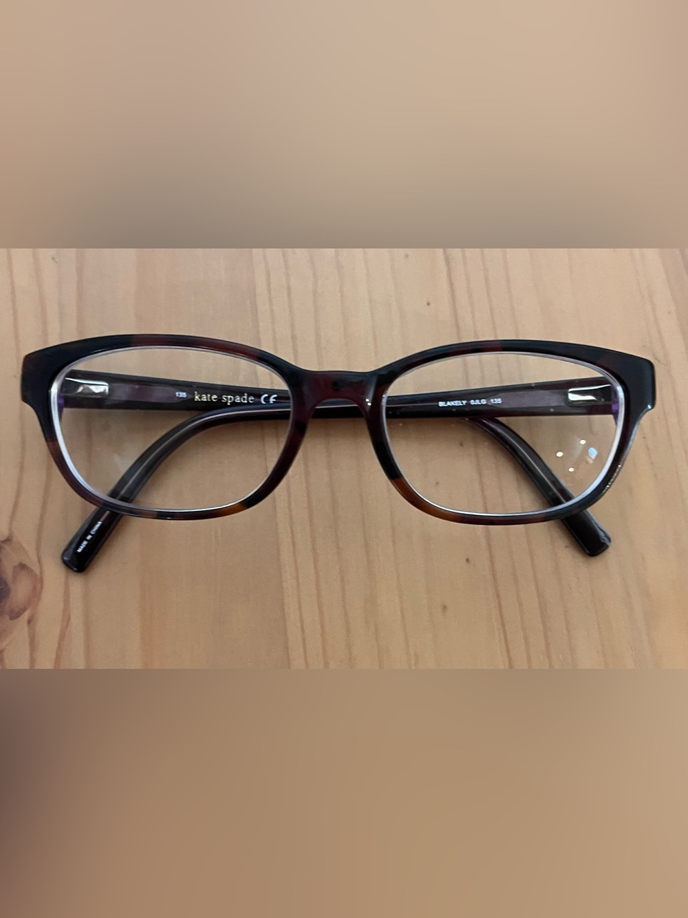 kate spade Blakely Tortoiseshell Eyeglass Frames - Brown/Black 135